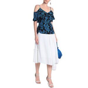 Diane von Furstenberg Off-the-shoulder Floral-print Silk Tank Top/Cam 12 large